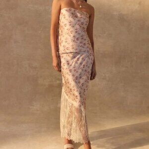 CAMI NYC Silk/Lace Top & Skirt Set